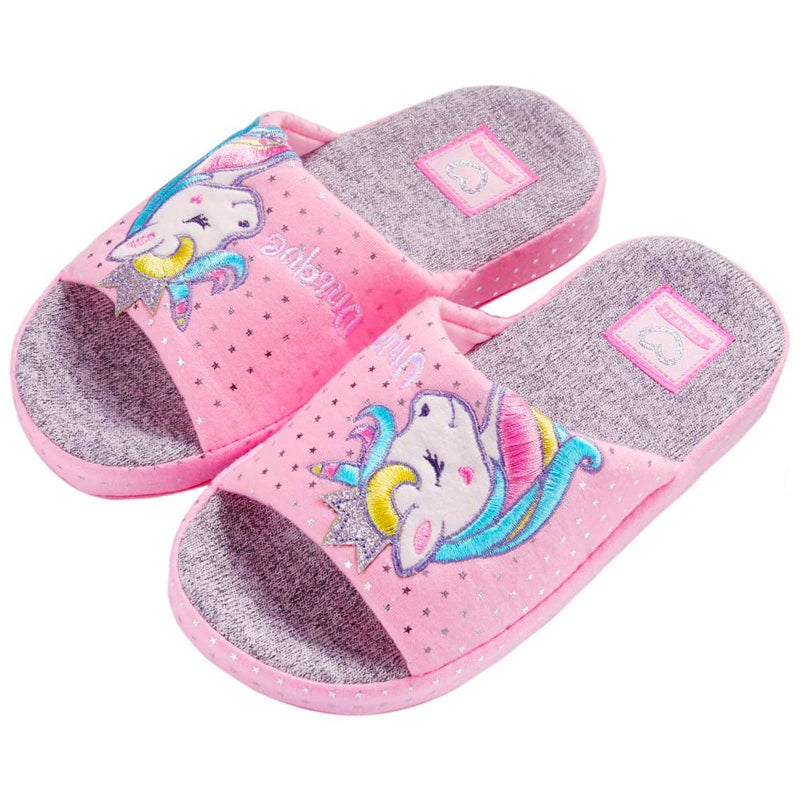 Anddyam Kids Family Unicorn Slippers Household Anti-Slip Indoor Home Slippers for Girls and Boysâ€¦ (Pink, numeric_9) - Image 1